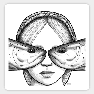 The Girl with Fish Eyes Sticker